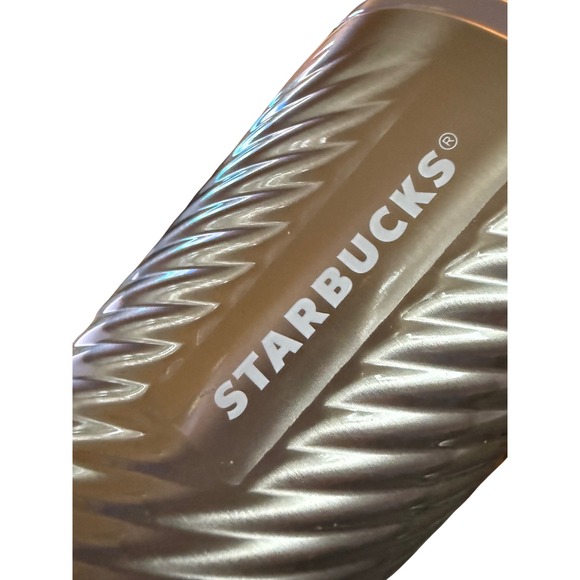 Starbucks Stainless Steel Venti Tumbler Swirl Design Straw 24 Oz 2022 Texured - Picture 3 of 6